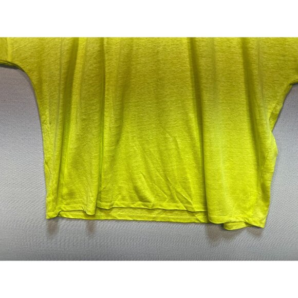 Chicos Womens Loose T-Shirt Size 4 Yellow Short Sleeve Crew Neck Pullover Casual - Picture 6 of 12
